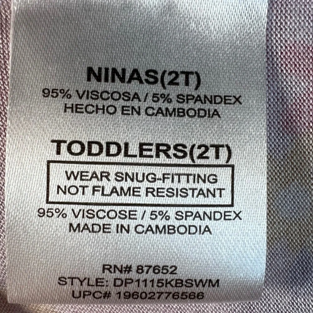 Disney Princess Toddler Girls Pink Viscose One Piece Pajama Sleeper 2T
